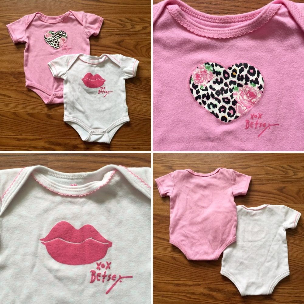 Betsey Johnson • 2Pc Bundle Set Short Sleeve Onsie - Picture 1 of 8